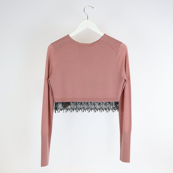 Dorothee Schumacher Cropped Bead Fringe Cardigan - Picture 3 of 5